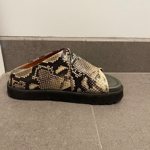 Ganni Kalamata Snake Embossed Platform Sandals - Picture 4 of 5